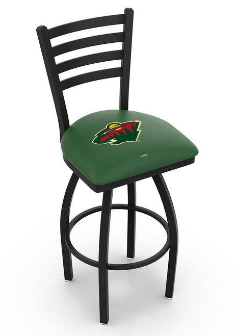 Minnesota Wild Swivel Bar Stool with Ladder Style Back