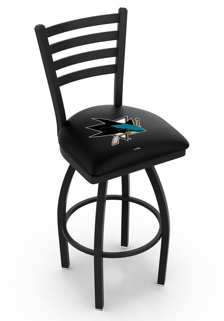 San Jose Sharks Swivel Bar Stool with Ladder Style Back