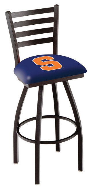 Syracuse Orange Swivel Bar Stool with Ladder Style Back