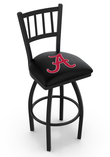 Alabama Crimson Tide "A" Swivel Bar Stool with Jailhouse Style Back