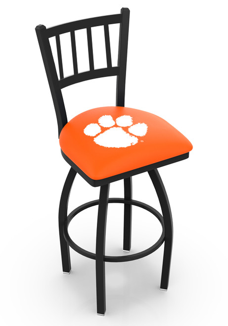 Clemson Tigers Swivel Bar Stool with Jailhouse Style Back