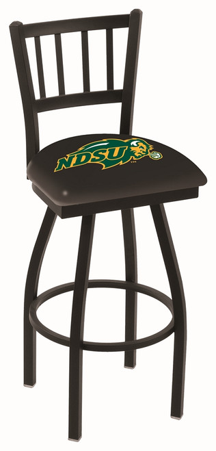 North Dakota State Bison NCAA Swivel Bar Stool with Jailhouse Style Back