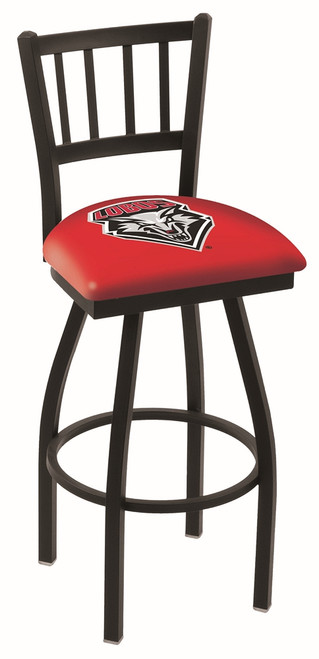 New Mexico Lobos Swivel Bar Stool with Jailhouse Style Back