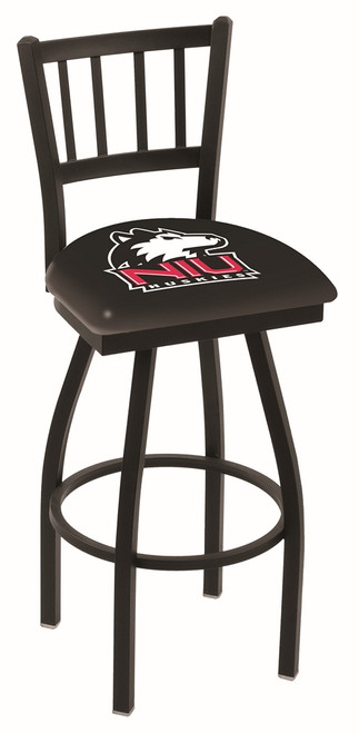 Northern Illinois Huskies Swivel Bar Stool with Jailhouse Style Back