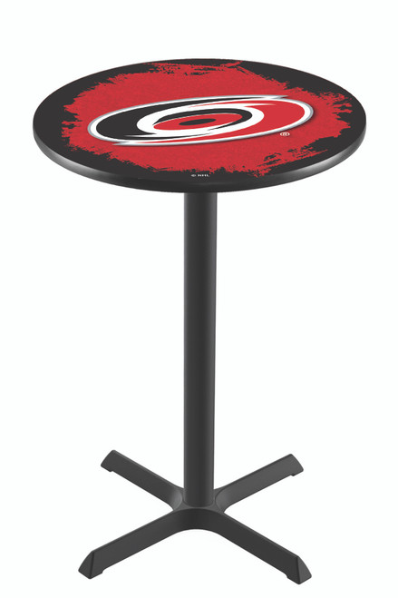 Carolina Hurricanes Black Wrinkle Bar Table with Cross Base