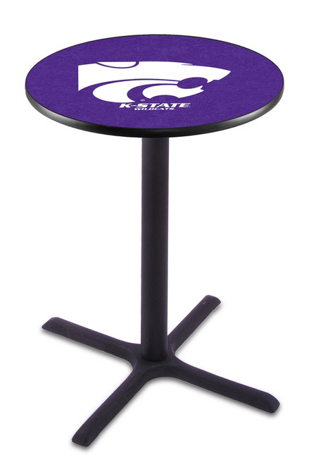 Kansas State Wildcats Black Wrinkle Bar Table with Cross Base