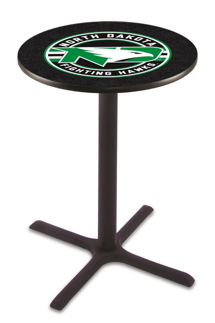 University of North Dakota Black Wrinkle Bar Table with Cross Base