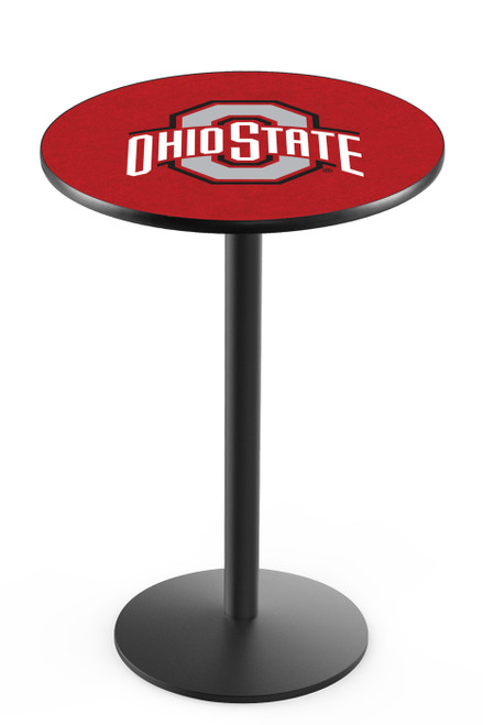 Ohio State Buckeyes Black Wrinkle Bar Table with Round Base