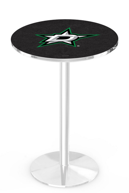 Dallas Stars Chrome Pub Table with Round Base