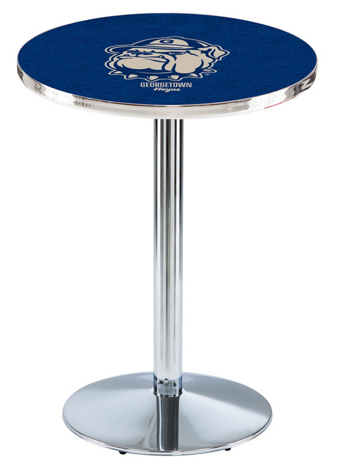 Georgetown Hoyas Chrome Pub Table with Round Base