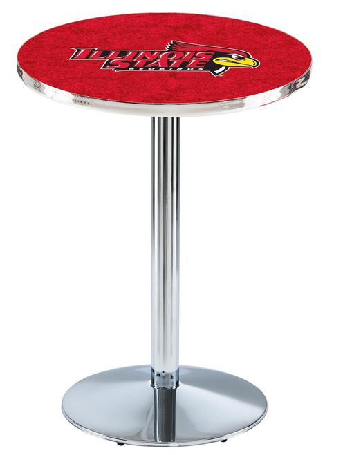 Illinois State Redbirds Chrome Pub Table with Round Base