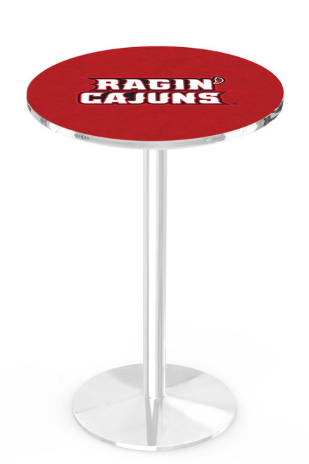 Louisiana Lafayette Ragin' Cajuns Chrome Pub Table with Round Base