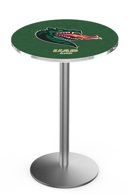 UAB Blazers Stainless Steel Bar Table with Round Base