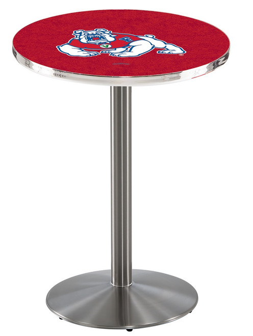 Fresno State Bulldogs Stainless Steel Bar Table with Round Base