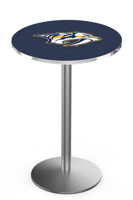 Nashville Predators Stainless Steel Bar Table with Round Base