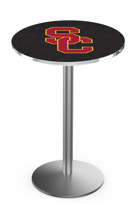 USC Trojans Stainless Steel Bar Table with Round Base