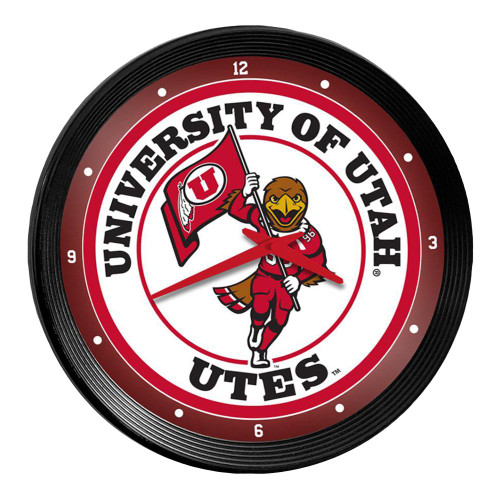 Utah Utes Ribbed Frame Wall Clock