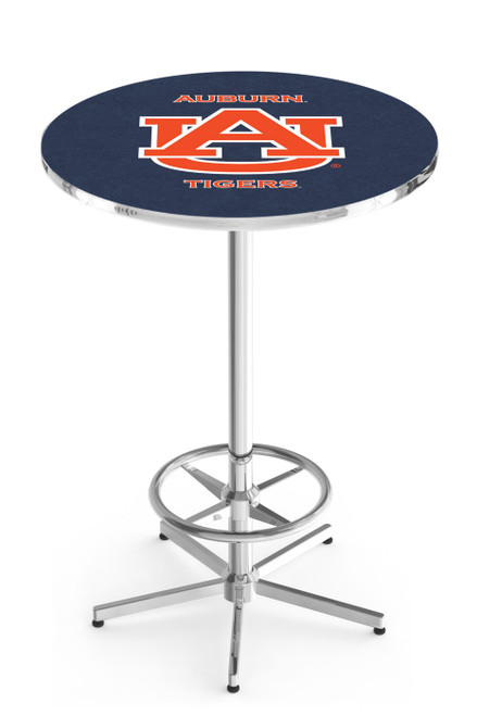 Auburn Tigers Chrome Bar Table with Foot Ring