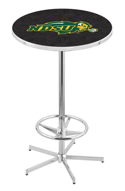 North Dakota State Bison NCAA Chrome Bar Table with Foot Ring