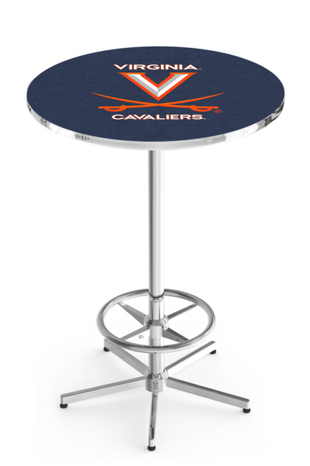 Virginia Cavaliers Chrome Bar Table with Foot Ring