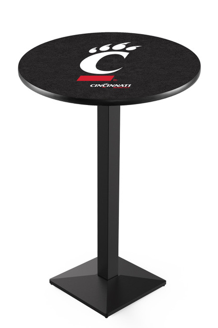 Cincinnati Bearcats Black Wrinkle Pub Table with Square Base