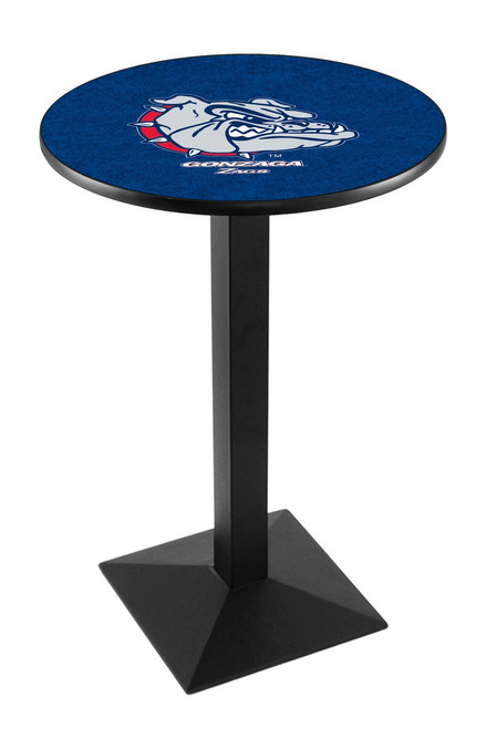 Gonzaga Bulldogs Black Wrinkle Pub Table with Square Base