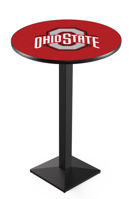 Ohio State Buckeyes Black Wrinkle Pub Table with Square Base