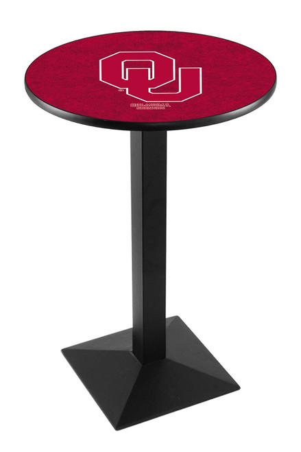 Oklahoma Sooners Black Wrinkle Pub Table with Square Base