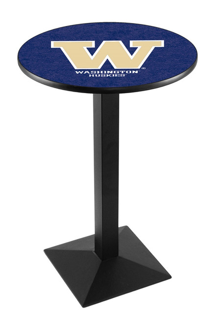 Washington Huskies Black Wrinkle Pub Table with Square Base