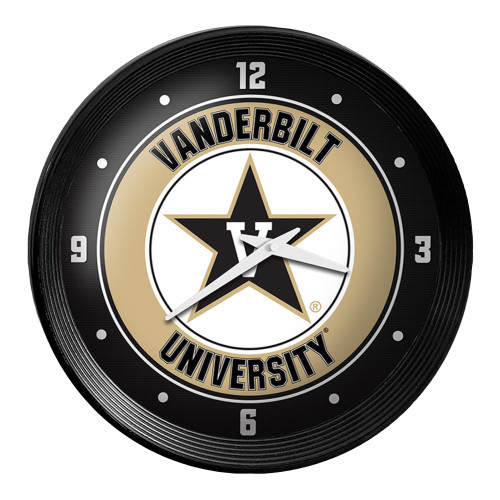 Vanderbilt Commodores Ribbed Frame Wall Clock