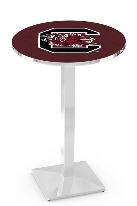 South Carolina Gamecocks Chrome Bar Table with Square Base