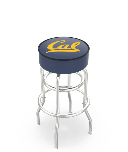 California Golden Bears Double-Ring Chrome Base Swivel Bar Stool