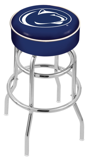 Penn State Nittany Lions Double-Ring Chrome Base Swivel Bar Stool