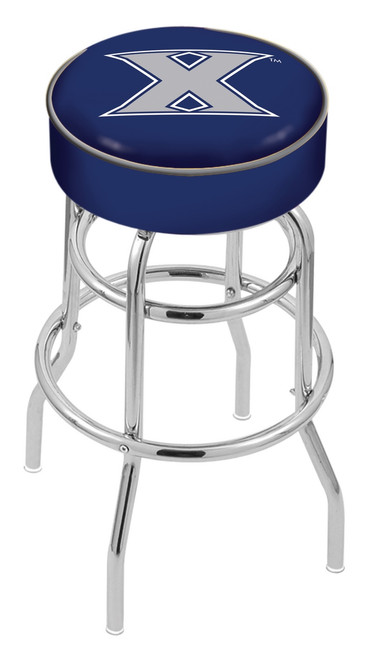 Xavier Musketeers Double-Ring Chrome Base Swivel Bar Stool