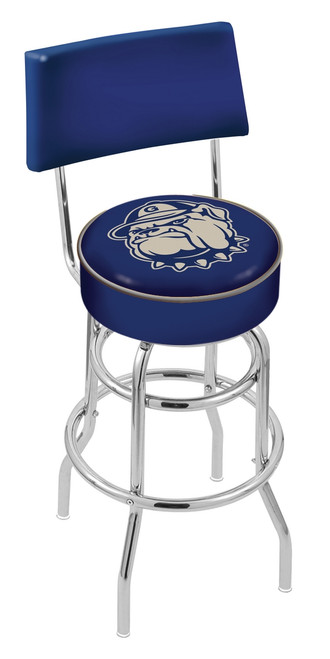 Georgetown Hoyas Chrome Double Ring Swivel Barstool with Back