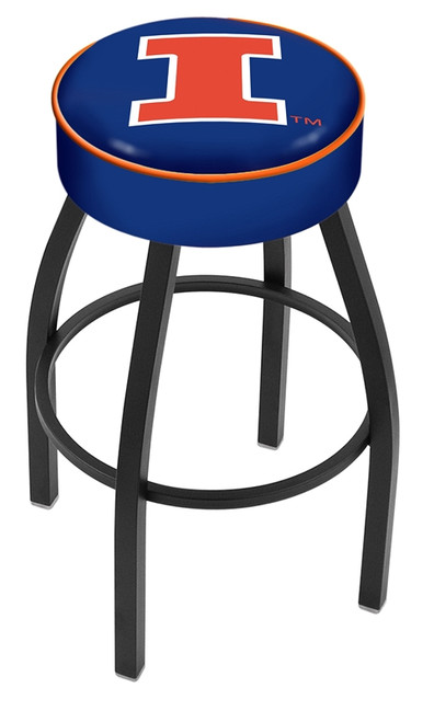 Illinois Fighting Illini Black Base Swivel Bar Stool