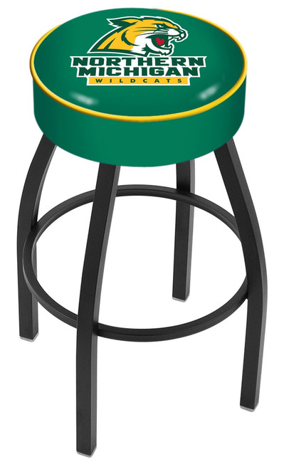 Northern Michigan Wildcats Black Base Swivel Bar Stool