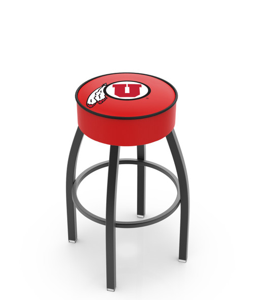 Utah Utes Black Base Swivel Bar Stool