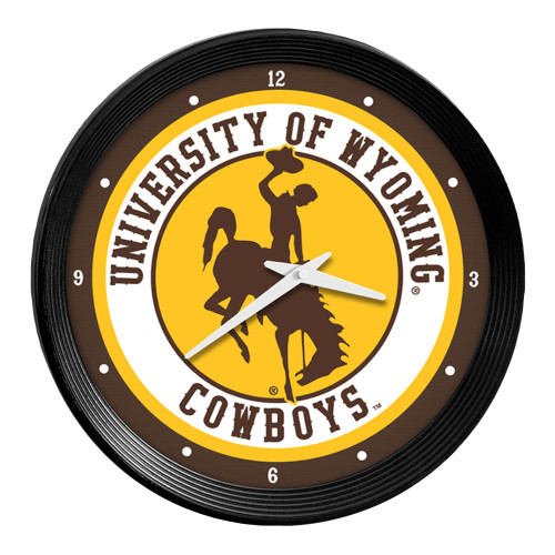 Wyoming Cowboys Ribbed Frame Wall Clock