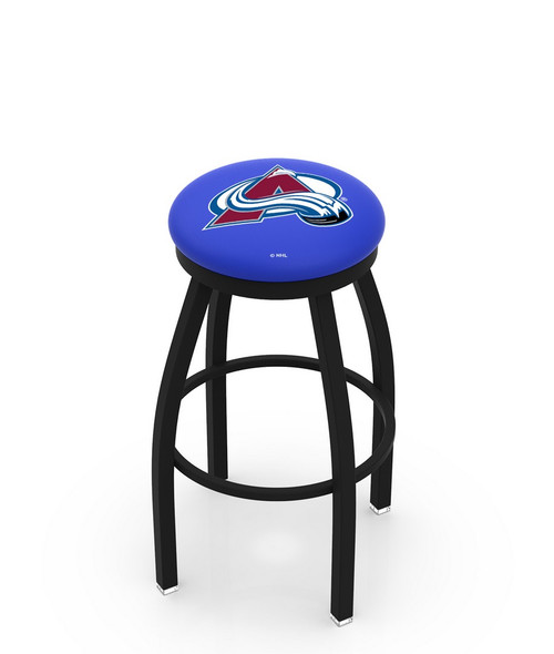 Colorado Avalanche Black Swivel Bar Stool with Accent Ring