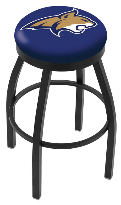 Montana State Bobcats Black Swivel Bar Stool with Accent Ring