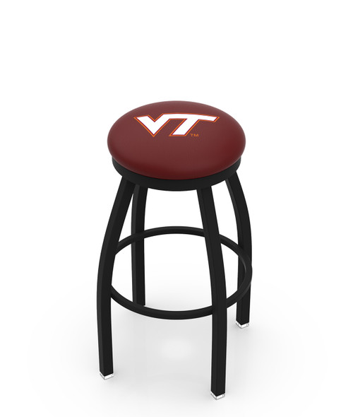 Virginia Tech Hokies Black Swivel Bar Stool with Accent Ring