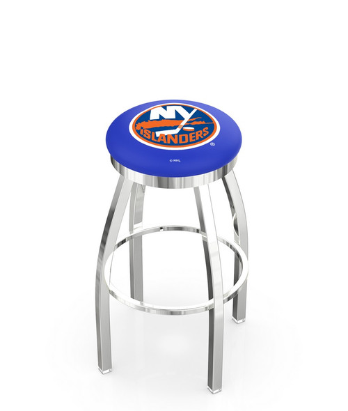 New York Islanders Chrome Swivel Bar Stool with Accent Ring