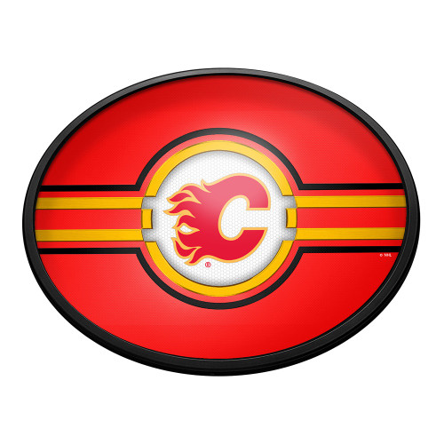 Calgary Flames Oval Slimline Lighted Wall Sign
