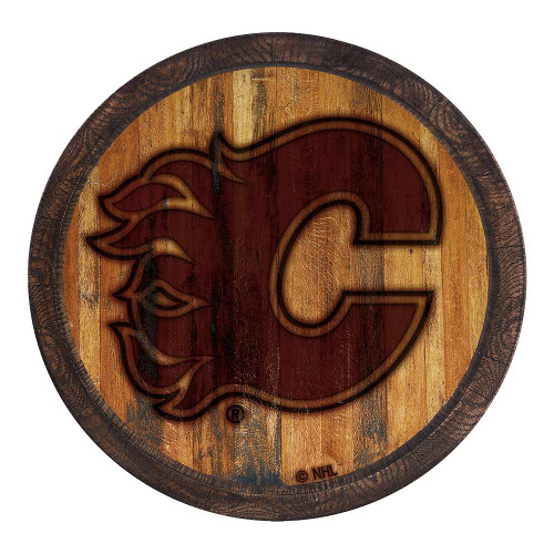 Calgary Flames ""Faux"" Barrel Top Sign