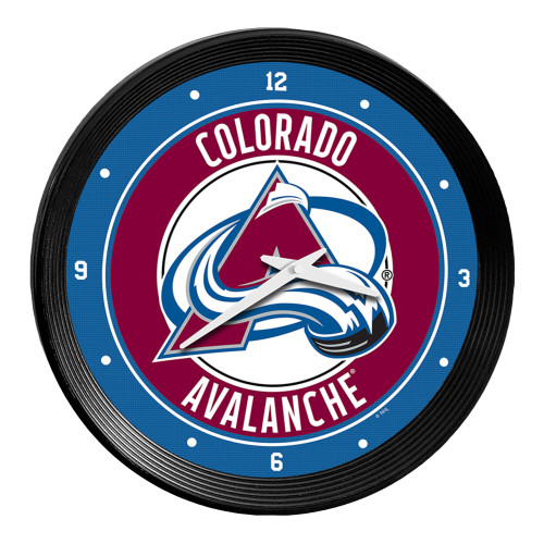 Colorado Avalanche Ribbed Frame Wall Clock