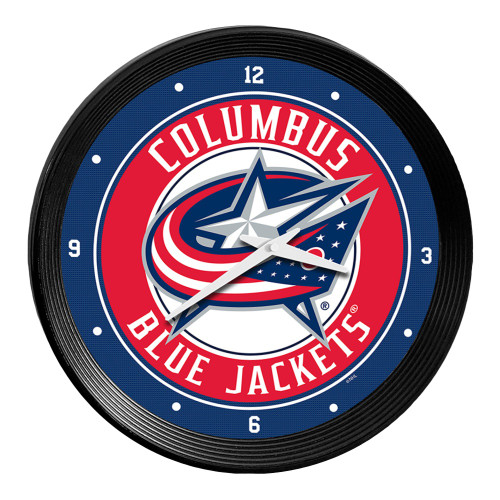 Columbus Blue Jackets Ribbed Frame Wall Clock