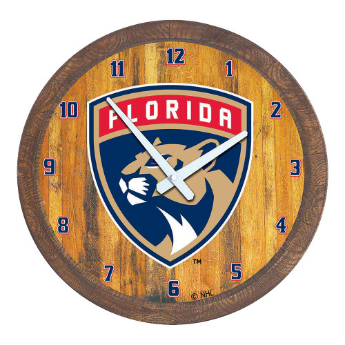 Florida Panthers "Faux" Barrel Top Wall Clock