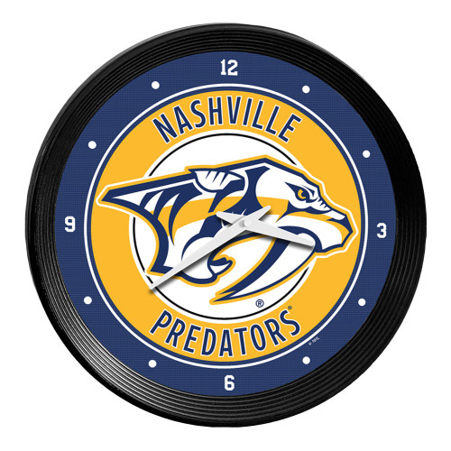 Nashville Predators Ribbed Frame Wall Clock