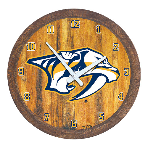 Nashville Predators ""Faux"" Barrel Top Wall Clock